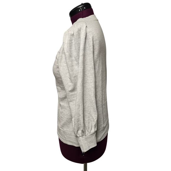 Women's LOFT Heathered Gray Knit 3/4 Sleeve Blouse | Size Medium - Picture 2 of 9